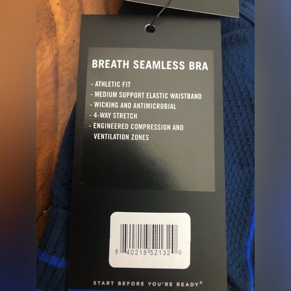NWT FourLaps Breathe Seamless Sports Bra in Midnight/Azure Blue - Size M/L - Picture 4 of 6